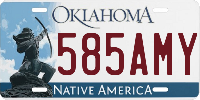 OK license plate 585AMY