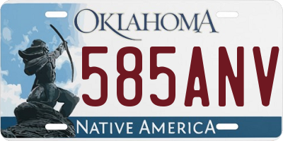 OK license plate 585ANV