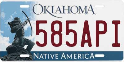 OK license plate 585API