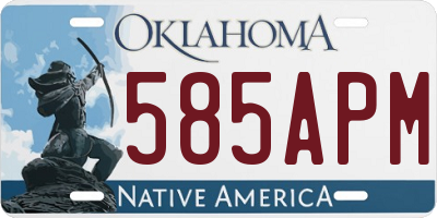 OK license plate 585APM