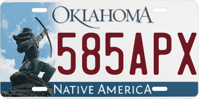 OK license plate 585APX