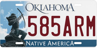 OK license plate 585ARM