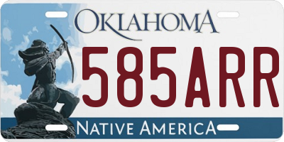 OK license plate 585ARR