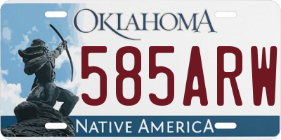 OK license plate 585ARW