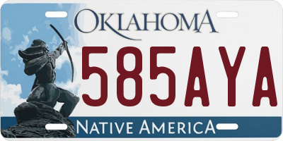 OK license plate 585AYA