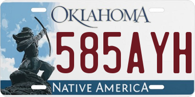 OK license plate 585AYH