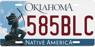 OK license plate 585BLC