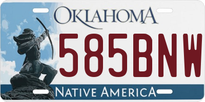 OK license plate 585BNW