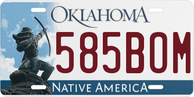 OK license plate 585BOM
