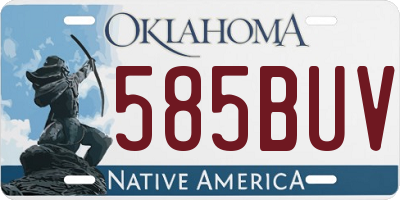 OK license plate 585BUV