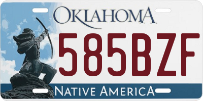 OK license plate 585BZF