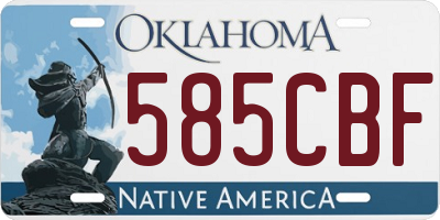 OK license plate 585CBF
