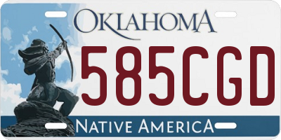 OK license plate 585CGD
