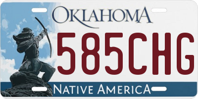 OK license plate 585CHG