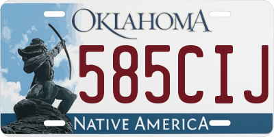OK license plate 585CIJ