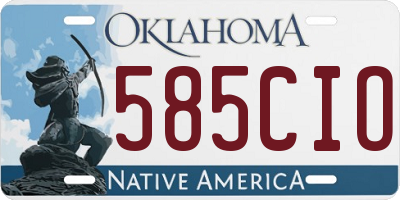 OK license plate 585CIO