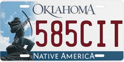 OK license plate 585CIT