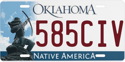 OK license plate 585CIV