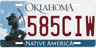 OK license plate 585CIW