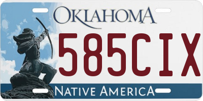 OK license plate 585CIX
