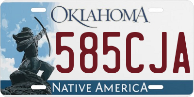 OK license plate 585CJA