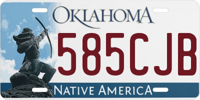 OK license plate 585CJB