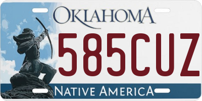 OK license plate 585CUZ