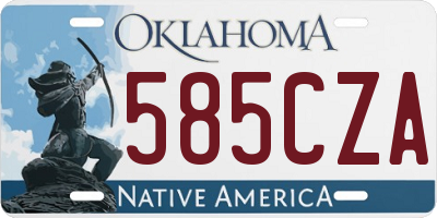 OK license plate 585CZA