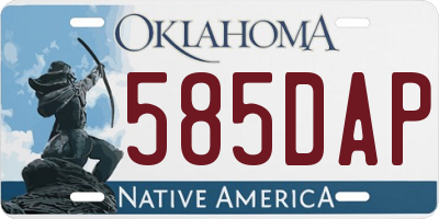 OK license plate 585DAP