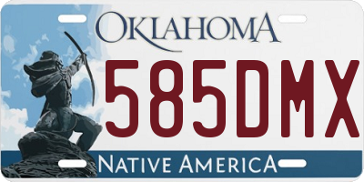 OK license plate 585DMX
