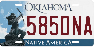 OK license plate 585DNA