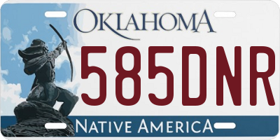 OK license plate 585DNR