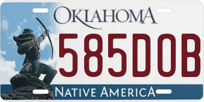 OK license plate 585DOB