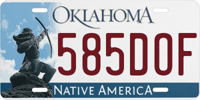 OK license plate 585DOF