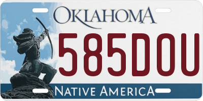OK license plate 585DOU