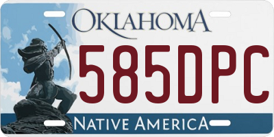 OK license plate 585DPC