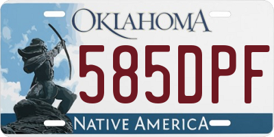 OK license plate 585DPF