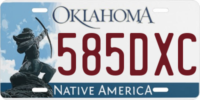 OK license plate 585DXC