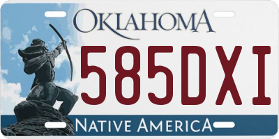 OK license plate 585DXI