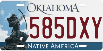 OK license plate 585DXY