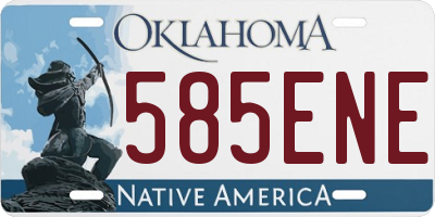 OK license plate 585ENE