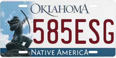OK license plate 585ESG