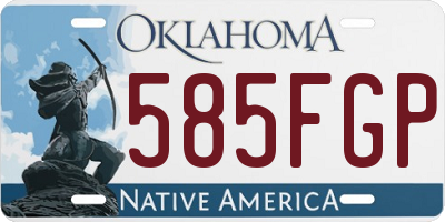 OK license plate 585FGP