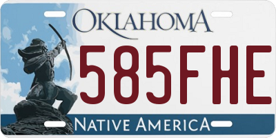 OK license plate 585FHE