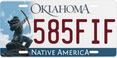OK license plate 585FIF