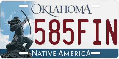 OK license plate 585FIN