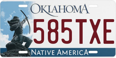 OK license plate 585TXE