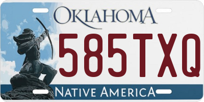 OK license plate 585TXQ