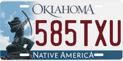 OK license plate 585TXU