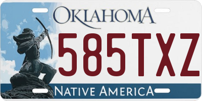 OK license plate 585TXZ